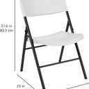 Amazon Basics Sturdy Foldable Portable Plastic Chair, 350-Pound Capacity, Space Saving for Events and Seating, White, 6-Pack