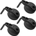 4Pack Wide Mouth Mason Jar Pour Spout Lid Airtight Pour Spout Lid with Handle, Turns your Mason Jar into Pitcher, BPA Free & Durable Flip Cap Lids Easy to Clean Fit for Canning Jars (4 Black)