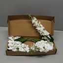 IPOPU Artificial Snapdragon Flowers, 6PCS White Delphinium Flowers 33" Larkspur Artificial Flowers Long Stem Faux Flowers for Tall Vases Wedding Home Table Decor(White)