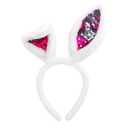 Bunny Ears Headbands - Plush Rabbit Headband for Women, Kids, and Adults Party Supplies (Rose)
