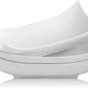 Gomakren Serving Platters, Serving Bowls, Set Turkey Serving Platter, Porcelain Serving Dishes For Entertaining, Special Curved Deep Large Valentine Thanksgiving Dishes, Gifts Set of 3 White 12 Inch