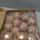 Syhood 12 Pieces Glitter Christmas Ball Ornaments Rhinestone Sequin Christmas Decorations Hanging Plastic Balls for Xmas Trees Wedding Party Holiday Decorations (3.15 Inch, Rose Gold)