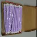 Macarrie 24 Packs Flameless Taper Candles Battery Operated Fake 11 Inch Long Candlelight LED Flameless Candlesticks Flickering Tapered for Spring Summer Wedding(Lavender Purple)
