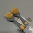 MR.SIGA Dish Brush with Bamboo Handle Built-in Scraper, Scrub Brush for Pans, Pots, Kitchen Sink Cleaning, Pack of 2 (Gray)