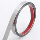 Peel and Stick Metal Molding Trim, Self-Adhesive Stainless Steel for Wall, Fireplace, Mirror Edging and Craft Decoration (Brushed Silver, 20ft x 2in)