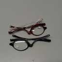 JM 2 Pairs Makeup Reading Glasses Magnifying Flip Down Cosmetic Readers for Women with Spring Hinge +1.5 (Black & Red)