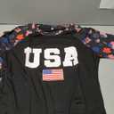 American Flag Shirts for Women Patriotic Tshirts 4th of July Shirt Girls USA Outfits Stars Stripes Tee Tops Usa Black XXL