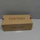 Coutgo Womens Low Kitten Heels Sandals Strappy Pointed Open Toe One Strap Metal Summer Dress Shoes, Coffee, Size 8
