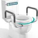 PELEGON Raised Toilet Seat With Handles (300lb) Toilet Seat Risers for Seniors, Raised Toilet Seat for Handicap Toilet Seat For Elderly & Disabled - Standard Seat