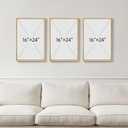 Framed Black and White Brown Abstract Wall Art, 3 Piece Boho Geometric Canvas Prints Paintings Artwork for Walls, Modern Minimalist Neutral Pictures for Living Room Dining Room Bedroom Wall Decor 16x24 In, 16" W X 24" H X 3pcs