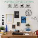 Picture Hanging Strips Kit Heavy Duty, 2 Size Easy Removable Adhesive Poster Strips for Frame Mounting Strips, No Nails Hanging Poster Hangers for Wall Decoration, Apartment Essentials, White 80 PCS