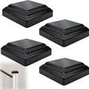 4Pcs 4" x 4" Aluminum Alloy Post Caps, Wood/Metal/Mailbox Posts, Weather-Resistant Fence Post Caps for Deck & Fencing