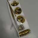 Gold Candleholders for Taper Candlesticks Plus Candle Snuffer  Dining Table Dcor Centrepiece - Brass Candelabra Candlestick Holder - Gold Dcor for Home Weddings Celebrations Events (Set of 6 Pcs)