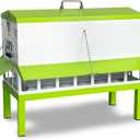 80LBs Metal Chicken Feeder,Large Capacity Chicken Feeder with 20 Feeding Ports,Rainproof Cover and Detachable Legs for Chickens, Ducks, Geese