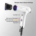 LURA Auto Dual Voltage Hair Dryer for International Travel,Travel HairDryers with Difffuser,Small Portable Blow Dryer for Women(White) Lightweight,Compact Mini Blowdryers with Folding Hand for Kids