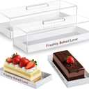 2 Pcs Rectangular Serving Tray with Lid,Elegant Dessert Display Stands, Rectangular Serving Tray for Kitchen, Party, Charcuterie,Cheese Board, Baking Gifts
