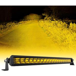 4WDKING Amber LED Light Bar 22 inch Off Road LED Spot Flood Combo Work Light High Bright Truck Driving Fog Lamp IP69K Waterproof for Truck Cars ATV UTV Boat