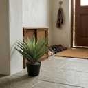 15 Inches Artificial Agave Plant for Indoor & Outdoor - Large Fake Agave Plant in Black Pot with Real Stone Pebbles, Modern Home Office Decor, 81 Leaves