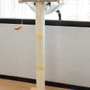 Cat Window Perch with Scratching Post, 47.3" Adjustable Cat Tall Scratching Posts &Upgraded Winter Cushion  Multi-Level Perch for Climbing, Bird Watching, and Play, Supports 50 lbs (Drilling-Free)