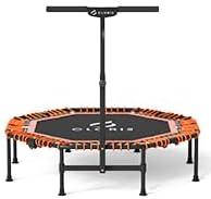 CLORIS 48in Folding Trampoline - Max Load 220lbs / 450lbs Trampoline Rebounder Trampoline with Adjustable Foam Handle, with safty Padded Cover Best Gift