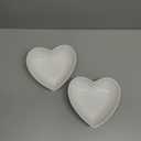 Heart Bowls Porcelain 2 pcs White Heart-shaped Bowl Dessert Bowls/Salad Bowl 7 inch, 20 OZ