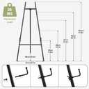 Black Easel Stand for Signs, 4-Tier Height Metal Standing Easel with Adjustable Chain, Heavy Duty Art Easel for Painting, Wedding Sign, Party, Posters & Commercial Display