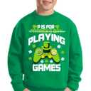 BesserBay Boys Girls St Patrick's Crewneck Funny Sweatshirts Clover Irish Shamrock Long Sleeve Tops Irish Games 9-10 Years
