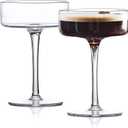 LEMONSODA Clear Martini Coupe Glasses - Classic Barware for Espresso Martini, Manhattan, Cosmopolitan – Handcrafted Luxury Glassware for Home Entertaining (Clear 6.5oz, Set of 2)