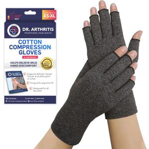 Doctor Developed Arthritis Gloves For Women & Men, Compression Gloves For Pain Relief, Arthritic Joint Relief & Carpal Tunnel With Handbook Grey, XL (Gray - 1 Pack)