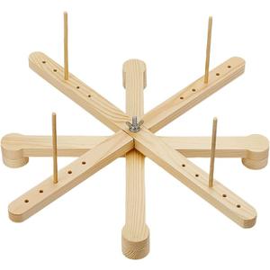 BENECREAT Amish Style Yarn Swift Winder, Portable Wooden Yarn Swift, Desktop Standing Needlecraft Yarn Finishing Tool with Flat Cross Base for Wool, Yarn and Embroidery Thread