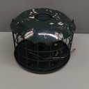 Kingsyard Mesh Caged Bird Feeders for Outdoor Hanging, Tube Squirrel Proof Bird Feeders with Seed Tray for Small Birds Finches Bluebird, Rain Proof Covered, 4 Feeding Ports, Green