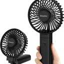 EasyAcc Portable Handheld Fan - Silent Powerful Fan with 5 Speeds,USB-C Rechargeable Battery,Ultra Quiet Washable Guard, Foldable,Portable Cooling for Travel Outdoor (Ideal Gift for Men, Women)