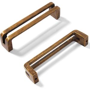 Antique Brass zinc Alloy Cabinet pulls, Vintage Retro 3 Inch 76mm Hole Center Cabinet Handles for Drawer, Cupboard, Wardrobe, Dresser - 12 Pack