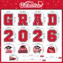 Red Themed Graduation Decorations 2026 - Graduation Yard Signs Class of 2026,Congratulate Graduation yard signs - Graduation Party Supplies for High School & Graduation Party Decorations, 15.7 x 12 inches