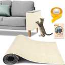 Cat Scratch Couch Furniture Protector, 90" x 16" Trimmable Anti-Scratch Couch Protector from Cat Claws with Double Self-Adhesive Carpet, Great for Sofa & Indoor Wooden Furniture (Off White)