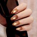VSALON Press On Nails Short Almond, Brown Cat Eye Sparkle Fake Nails Kit, Reusable Glue on Nails, 32 Pcs Stick On Nails in 16 Size