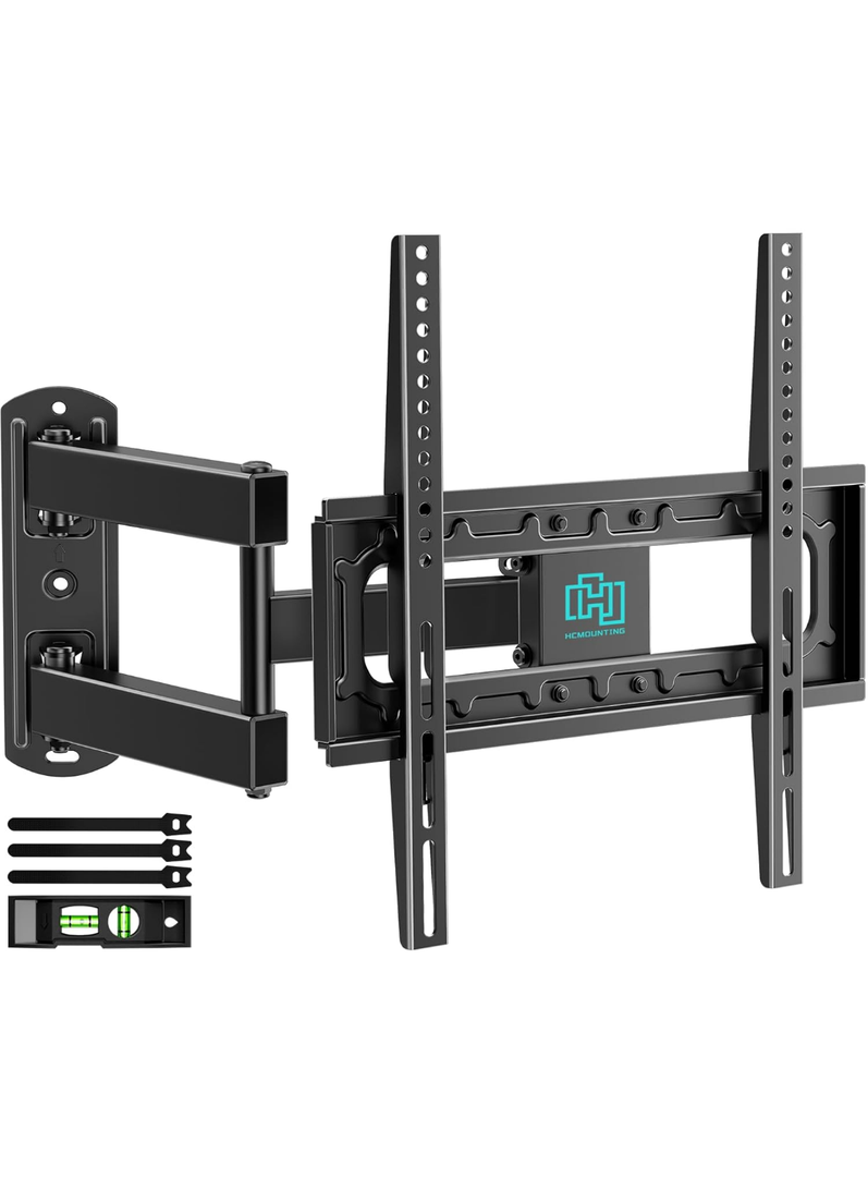 Full MotionTV Wall Mount for 26-60 inch Flat/Curved TVs up to 88 lbs, Heavy Duty Swivel TV Mount with Single Stud Design,Smooth Extension,Max VESA 400x400mm,HC3402