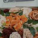 Ling's Moment Fake Flowers Box, Faux Artificial Greenery Stems Foam Roses Silk Orchid Poppy Fabic Flower for Centerpieces Bouquet Wedding Vase Floral Arrangement Decoration, Orange & Nude, Grand Combo