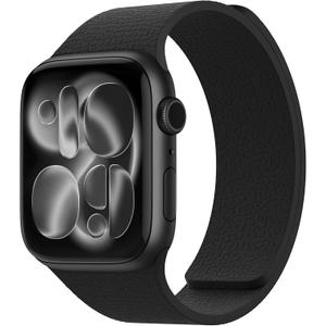 Magnetic Silicone Band Compatible with Apple Watch Band Ultra 3/2/1 & SE 3/2/1 & Series 11 10 9 8 7 6 5 4 3 49mm 46mm 45mm 44mm Strong Magnetic Clasp, Waterproof & Adjustable (Black)
