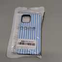 Compatible with iPhone 12/12 Pro Case Cute Aesthetic Striped Phone Case for Women Girl Shockproof Slim TPU and Hard PC Protective Cover (Blue)