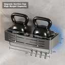 Voldra Shower Caddy Suction Cup, 2 Pack Shower Shelves for Inside Shower No Drilling, Aluminum Suction Showers Organizer with Towel Bar & Hooks Removable Bathroom Shelf Storage Rack(Gray)