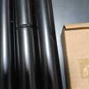 Black Curtain Rods 32 to 58 Inches (2.6-4.8ft), USFOOK 7/8 Inch Telescoping Splicing Drapery Rods for Windows 20 to 54 Inch, Decorative Translucent Finials