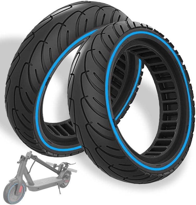 8.5 x 2.0 Inches Electric Scooter Gotrax Tire 50/75-6.1 Solid Tire Fit for Gotrax Gxl V2/XR Apex Xl~Hiboy S2 Max Pro~Hover 1~AOVOPRO ES80~Xiaomi, 8 1/2" Tyre Anti-explosion Replacement Wheel (Coil Blue 2Pcs)