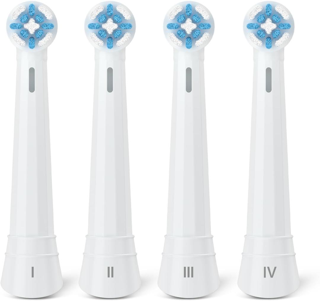 Upgraded AmuLumon Tooth-Brush Heads Replacement, Compatible with Oral B iO Electric Toothbrush, for Oral B iO 3 4 5 6 7 8 9 10 Series Electric Toothbrushes (White, 4 Packs)