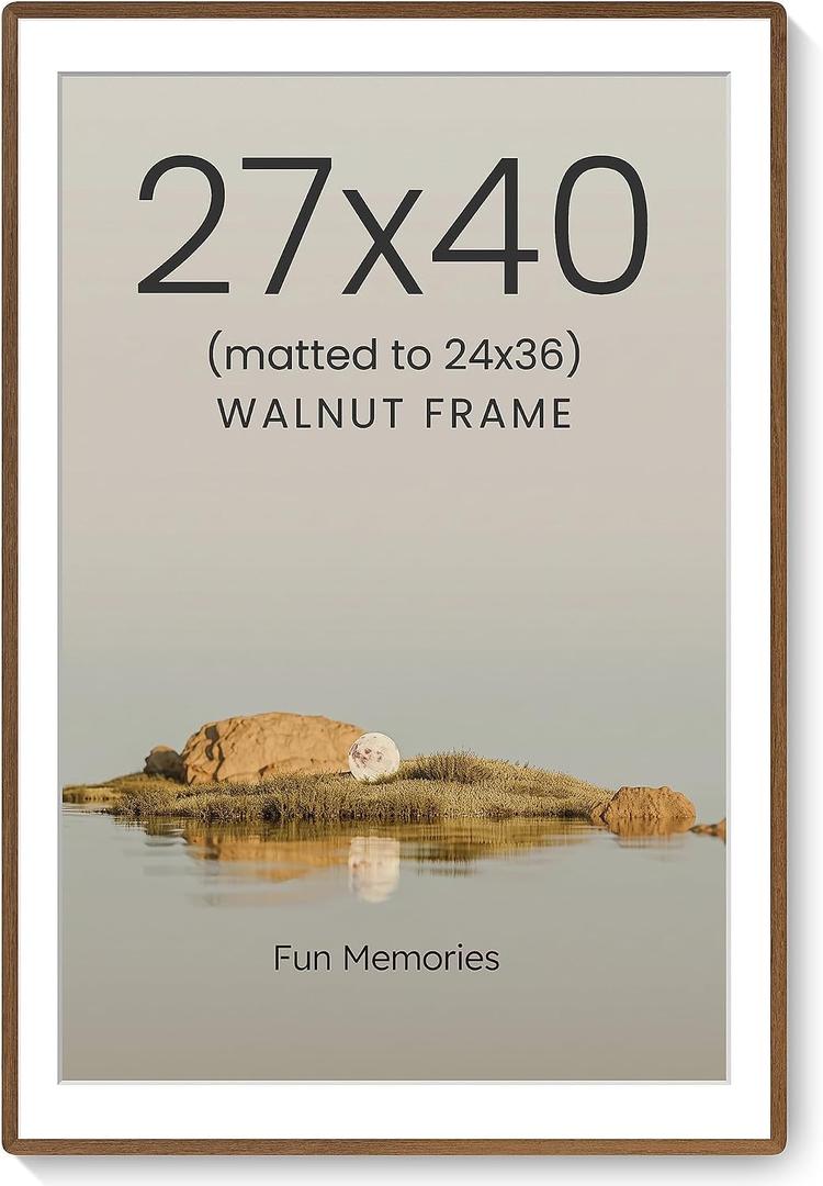 27x40 Picture Frame, Solid Wood Poaster Frame, Nursery Decor, Natural