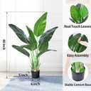 HAIHONG 2Packs 4FT Artificial Bird of Paradise Plant,Faux Palm Tree Potted Plant with Real Touch Leaves,Fake Trees for Home Living Room Office Indoor Outdoor Decor(4 FT-2Packs)