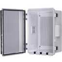 ABS Electrical Junction Box, Ventilated Design, Cable Grommets, IP65 Waterproof Enclosure, Indoor/Outdoor Use with Mounting Panel (Clear Cover, 11.8"x7.9"x5.1")