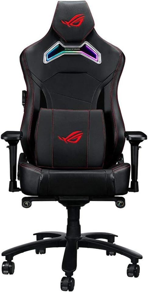 ASUS ROG Chariot RGB Gaming Chair (Memory Foam Lumbar Support, 4D Adjustable Armrest, Reclining Backrest, Breathable Leatherette Material, Durable PU Casters, Integrated Aura RGB Lighting), Large