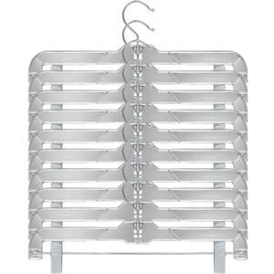 Clear Plastic Skirt & Pants Hangers 20 Pack, Clips Hanger for Pants, with Strong Metal Clips, Skirts, Trunks, Acrylic Hangers, Heavy Duty Vics 5131 Apparael Store Hangers