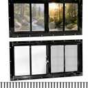 NeatiEase 2 Pack Sliding Windows, 8"x16" Shed Windows with Tempered Glass and Removable Fiberglass Screen for Chicken Coop, Shed, Basement, Playhouse, Household, Garage, Barns (Black)